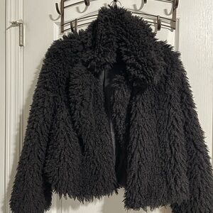 Wild Fable Black Teddy Faux Fur Jacket